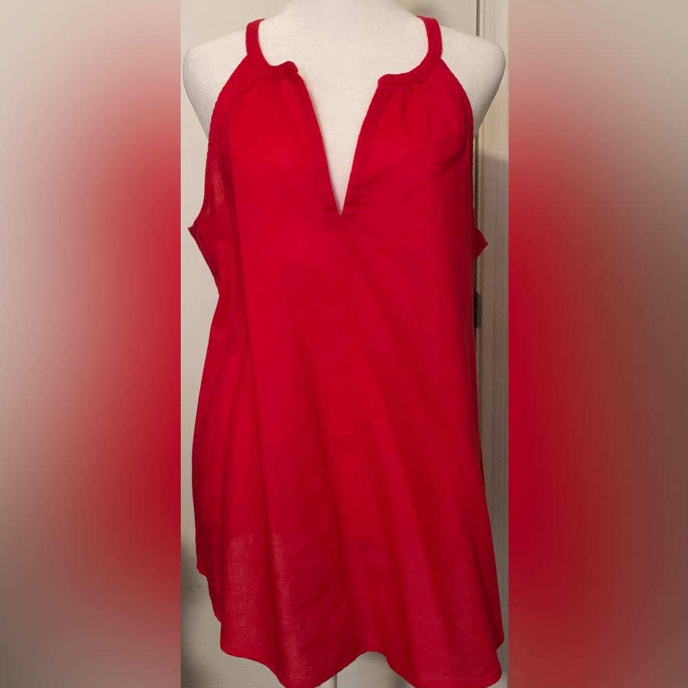 Gap Pink Sleeveless Linen/Cotton Blend Top Size L